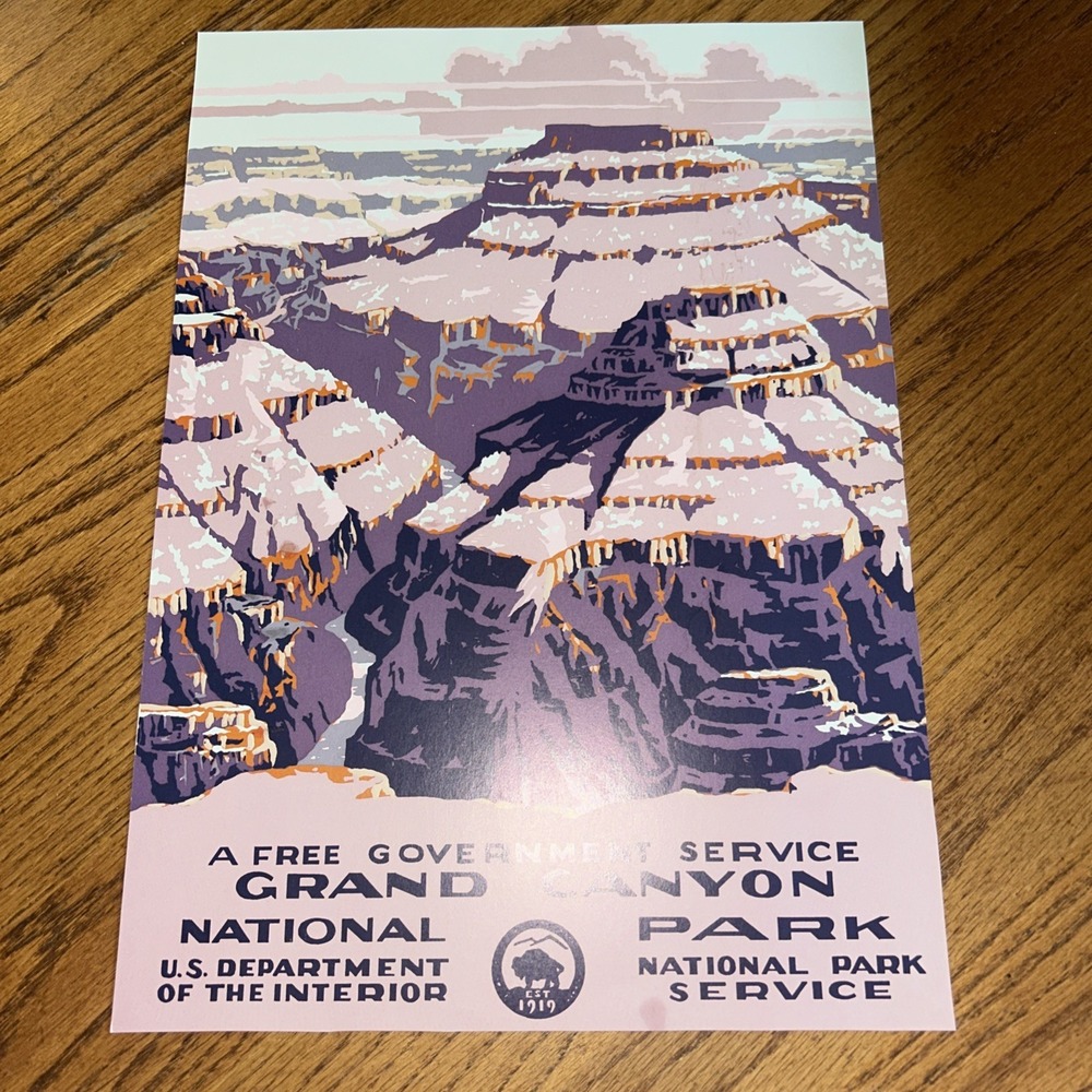Vintage National Park Poster Naturalist Service 11.5" x 15.5"‎ Grand Canyon